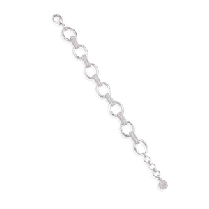 Cleopatra Regal Link Bracelet, 7"+ 1.5" in Silver