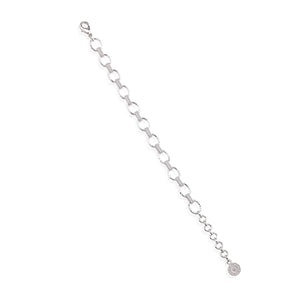 Cleopatra Small Link Bracelet, 7"+ 1.5" in Silver