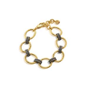 Cleopatra Grande Link Bracelet in Gold/Midnight