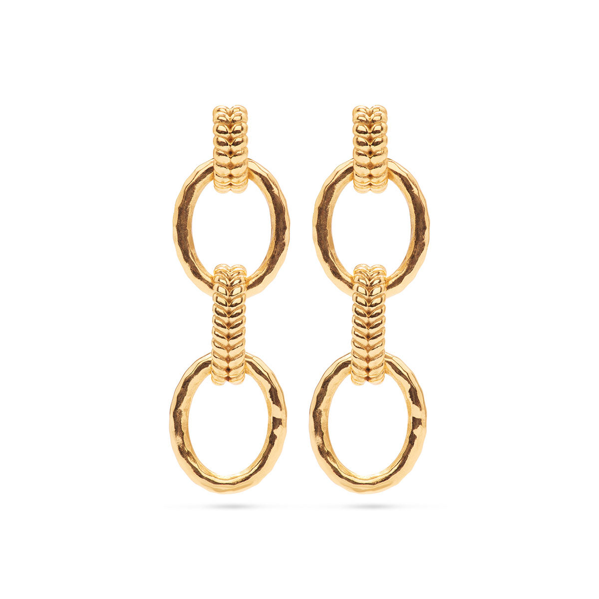 Cleopatra Regal Double Link Earrings in Gold