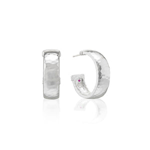 Cleopatra Classic Small Hoop Earrings in Silver