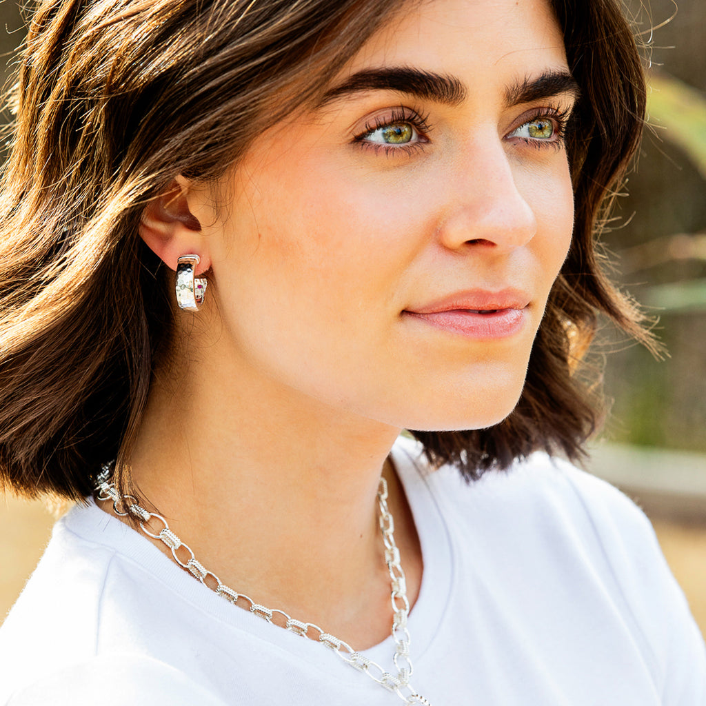 Cleopatra Classic Small Hoop Earrings in Silver