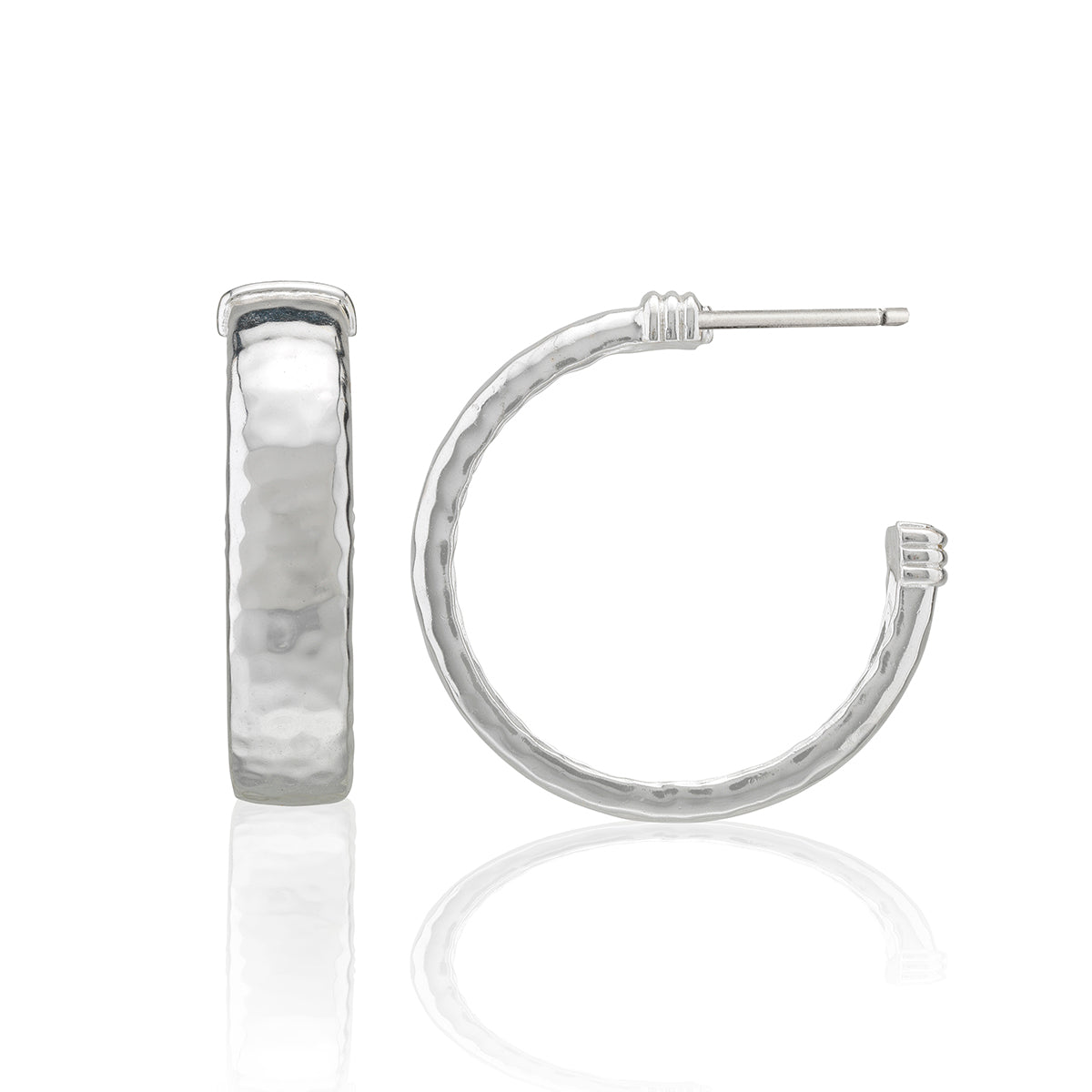 Cleopatra Classic Medium Hoop Earrings in Silver