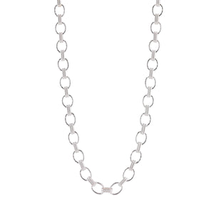 Cleopatra Small Link Necklace, 16"+ 2" in Silver
