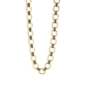 Cleopatra Grande Link Necklace in Gold/Midnight