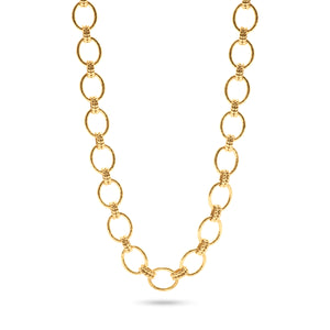 Cleopatra Grande Link Necklace in Hammered Gold