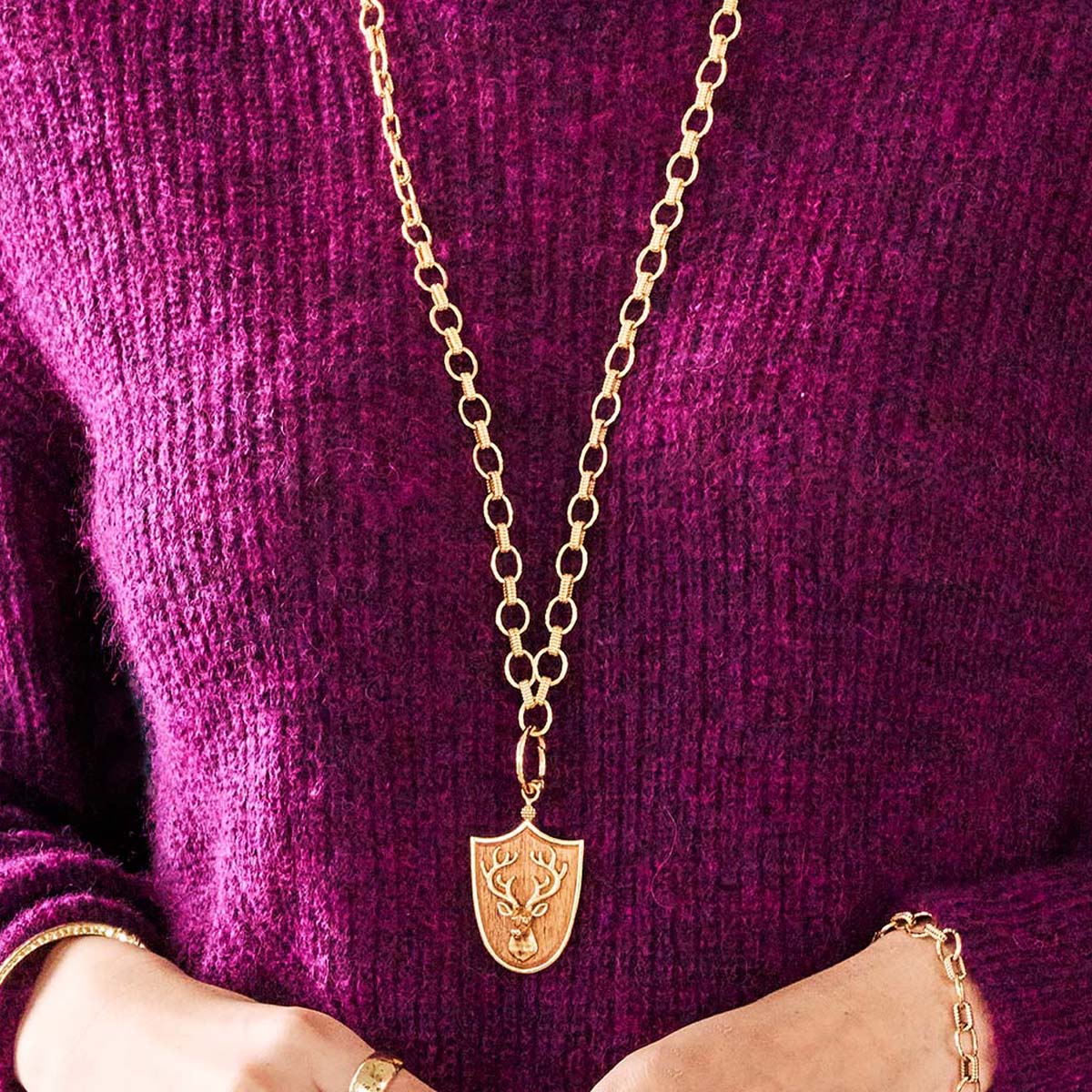 Cleopatra Small Link Necklace in Gold