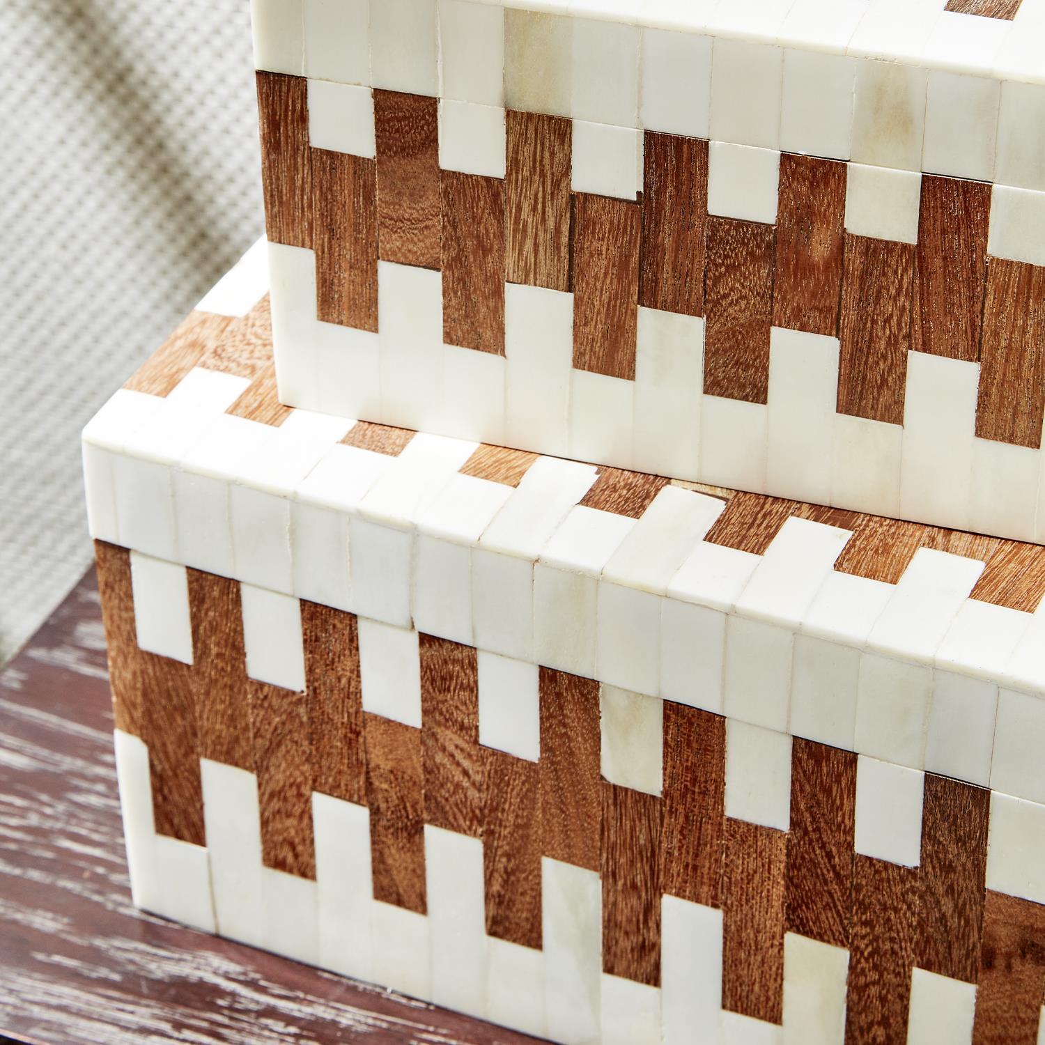 Jigsaw Covered Box, Set of 2