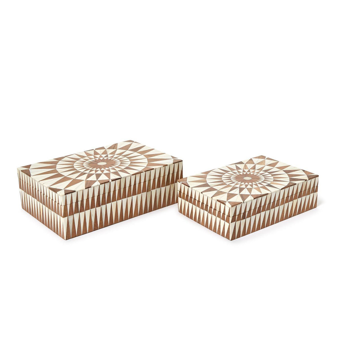 Patterned Hinge Covered Box, Set of 2