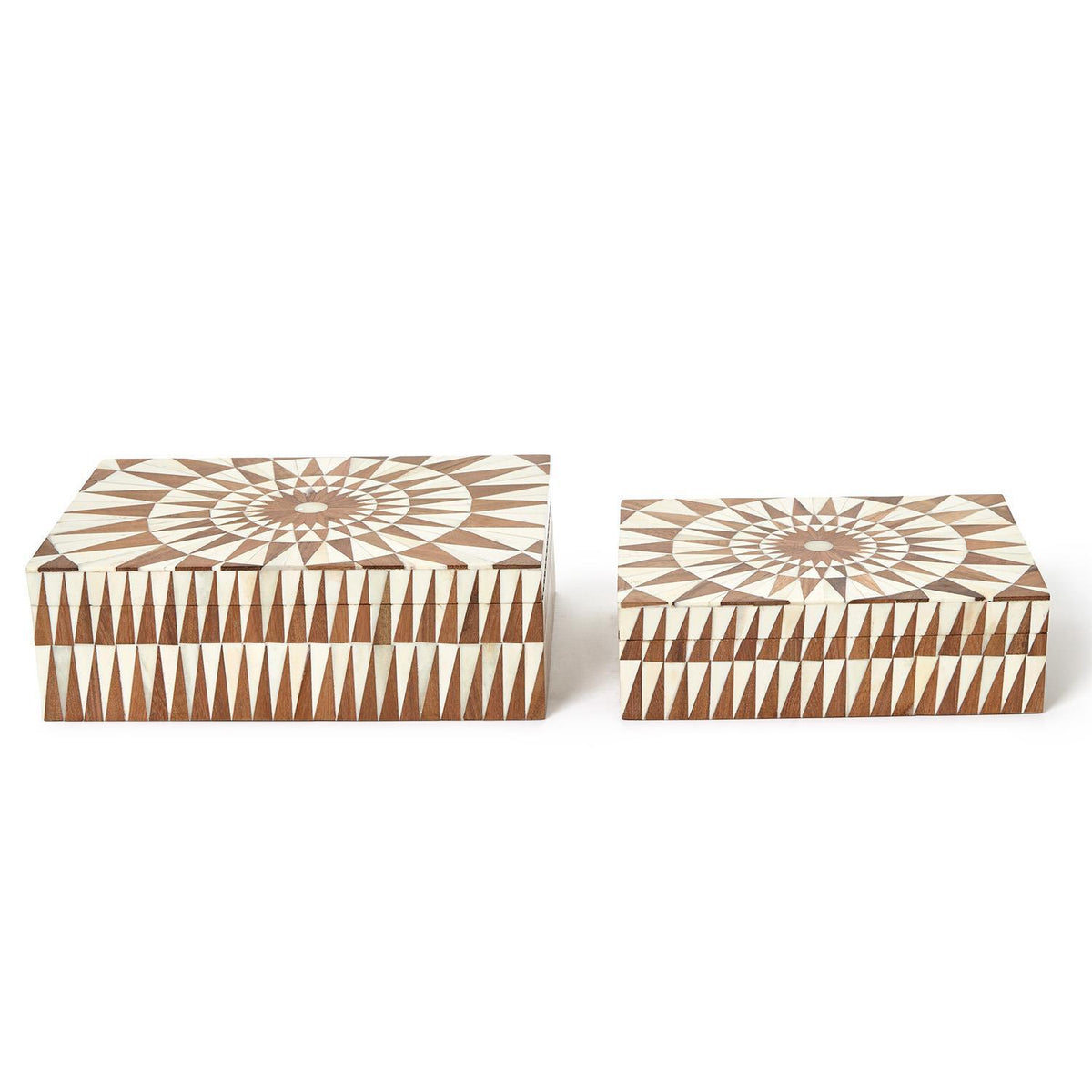 Patterned Hinge Covered Box, Set of 2