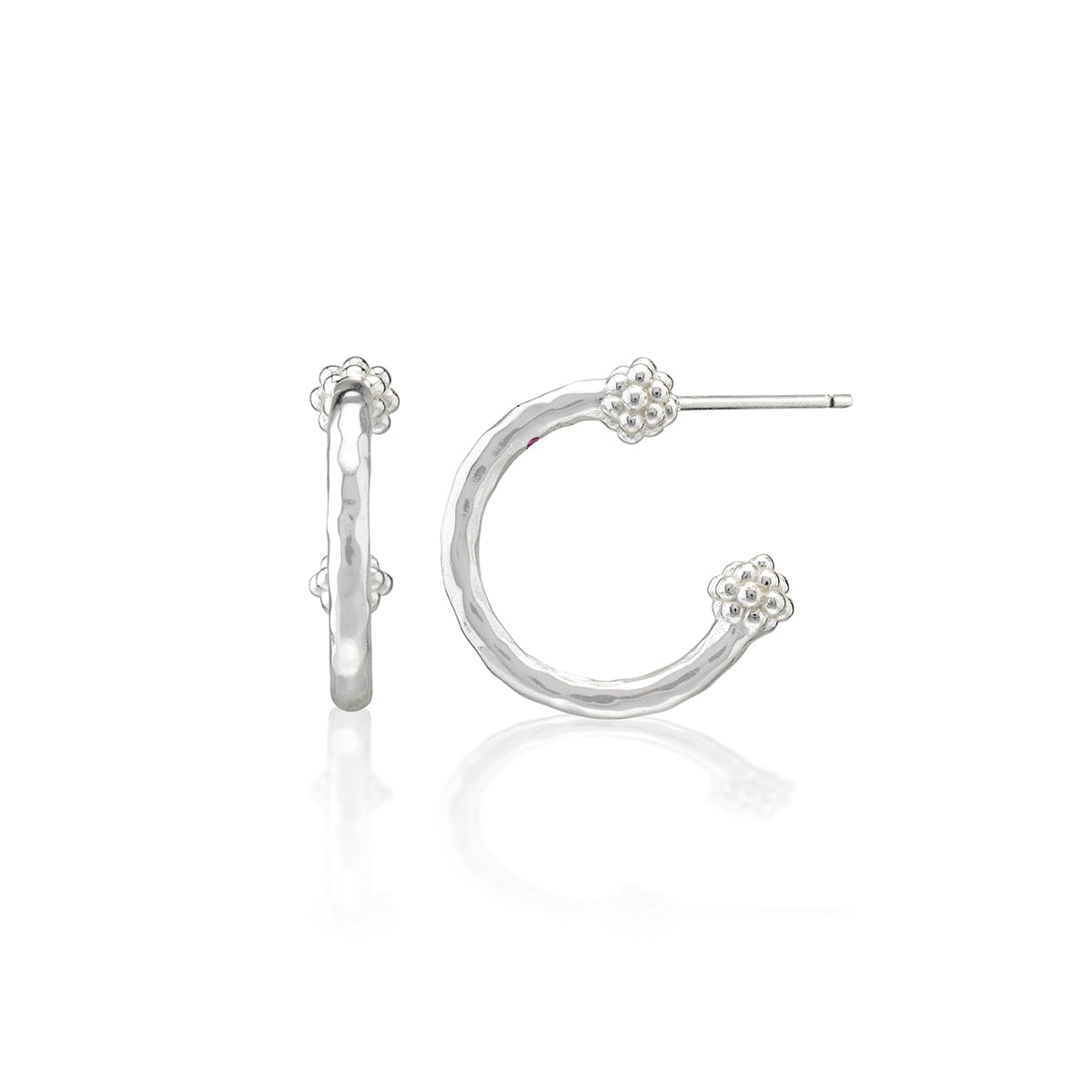 Berry Slice Small Hoop Earrings in Silver