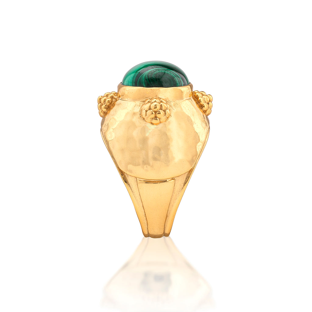 Cleopatra Oval Ring in Malachite