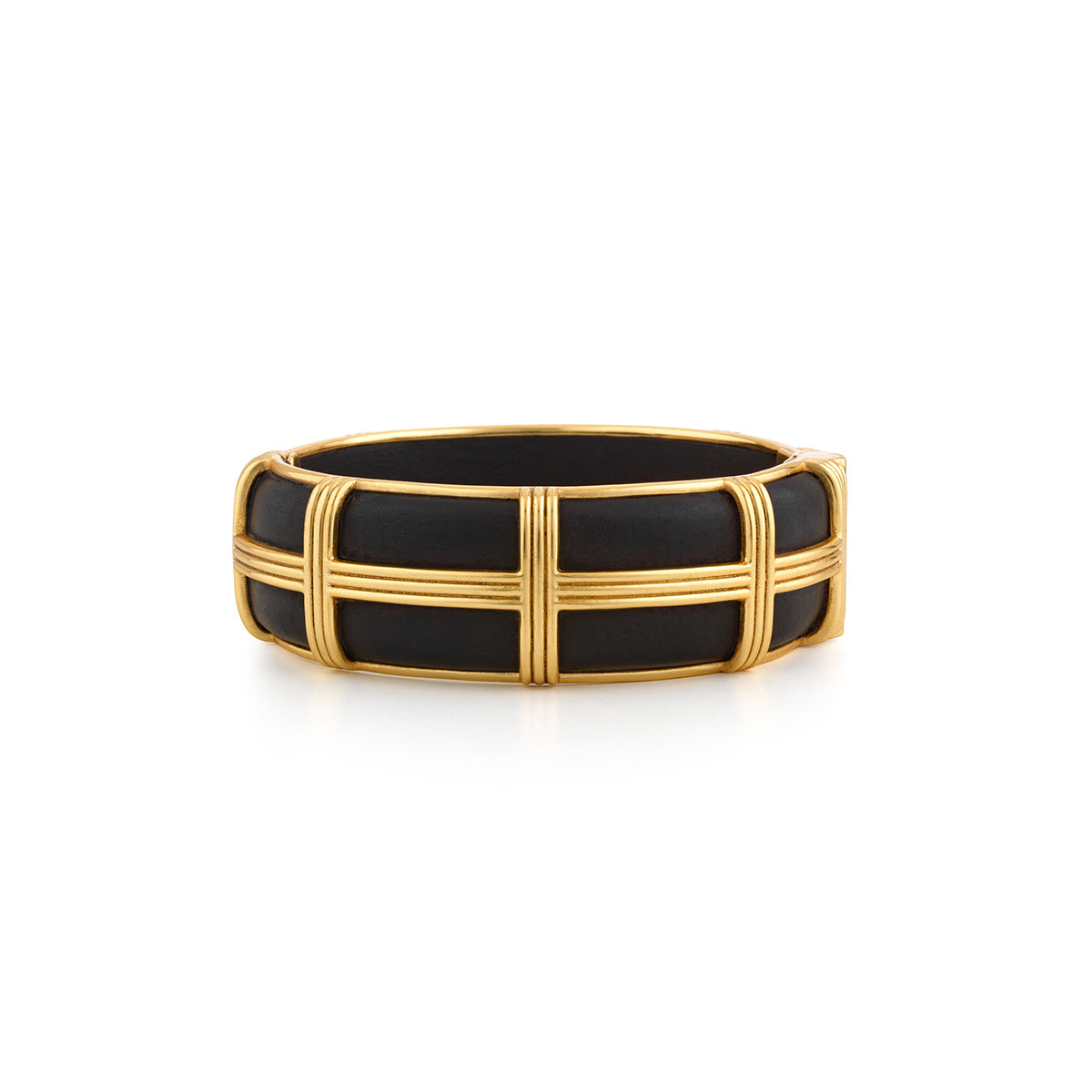 Gaia Hinged Bangle in Ebony