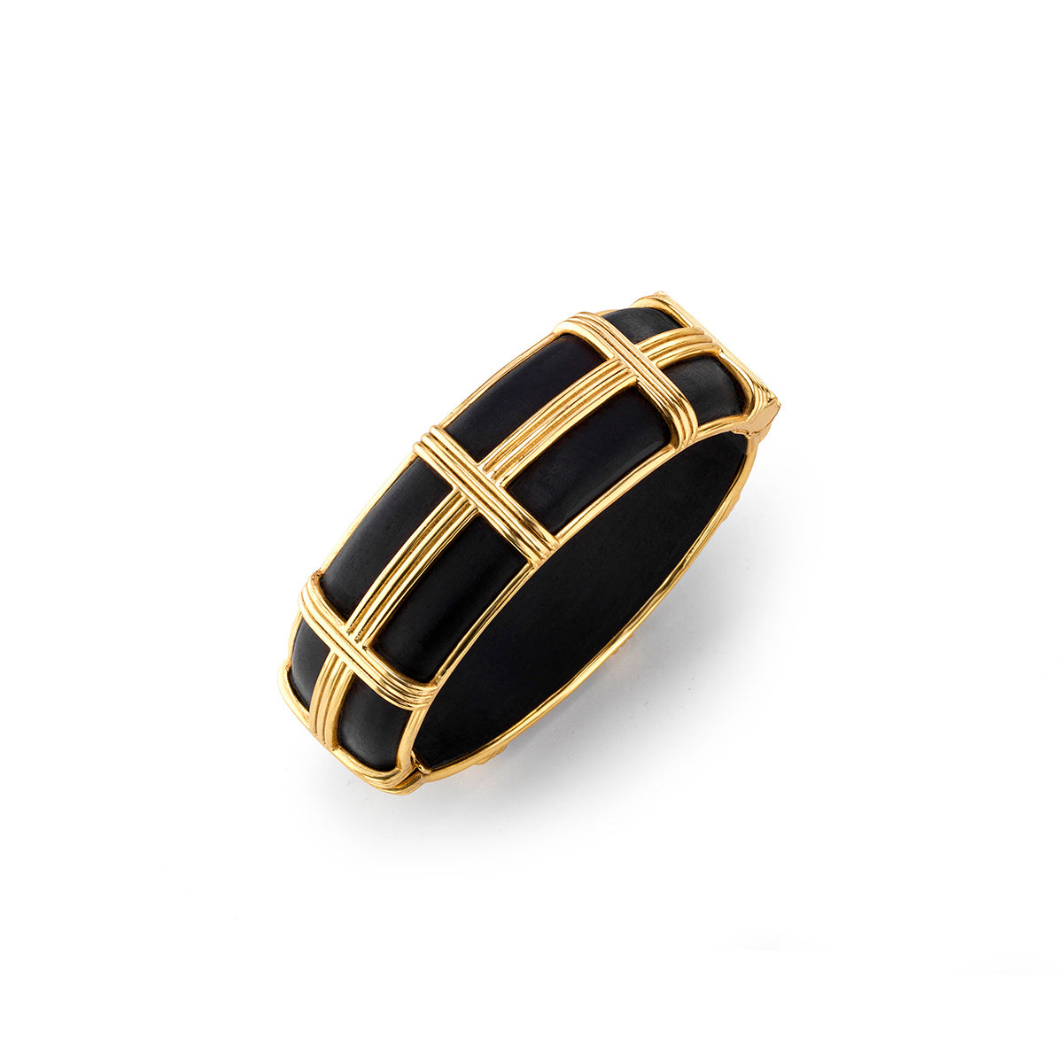 Gaia Hinged Bangle in Ebony