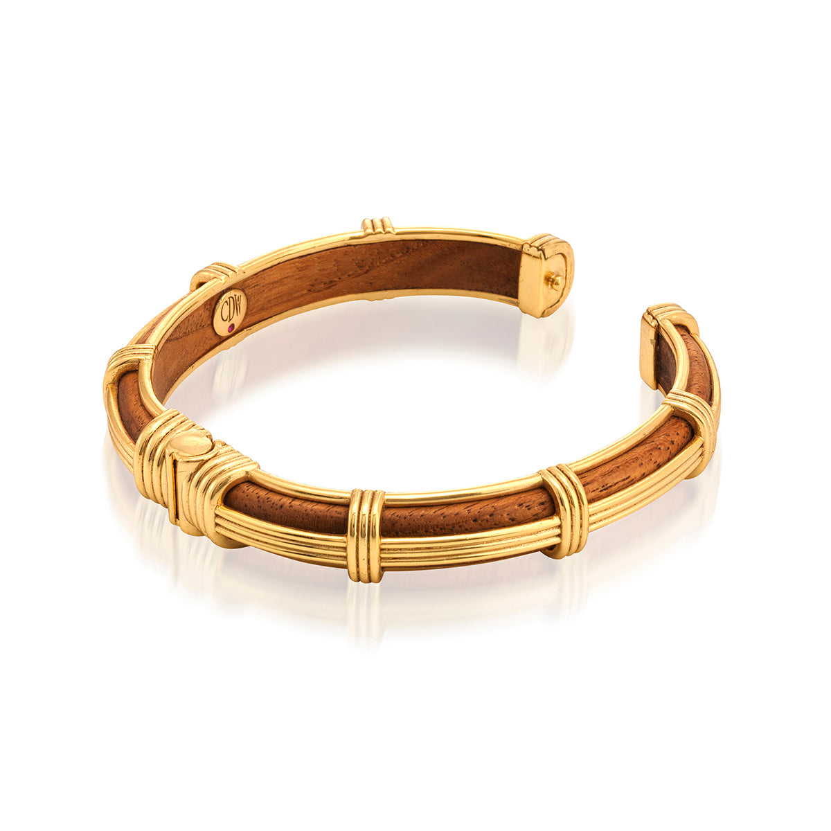 Gaia Petite Hinged Bangle in Teak
