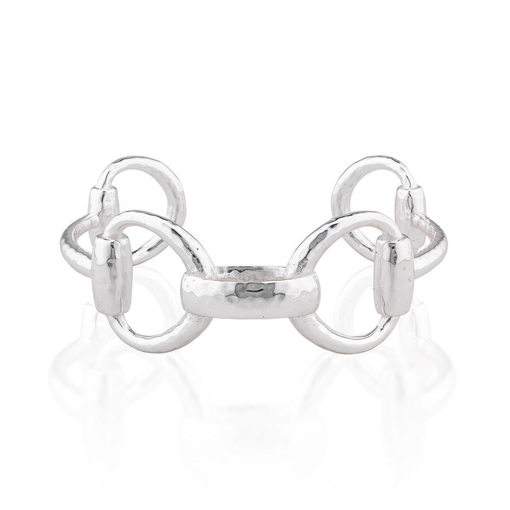 Equestrian Snaffle Bit Cuff in Silver