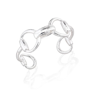 Equestrian Snaffle Bit Cuff in Silver