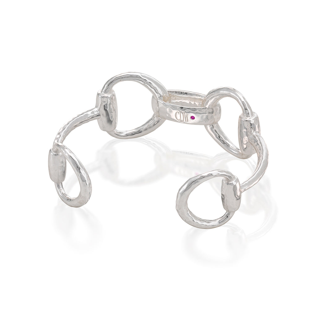 Equestrian Snaffle Bit Cuff in Silver