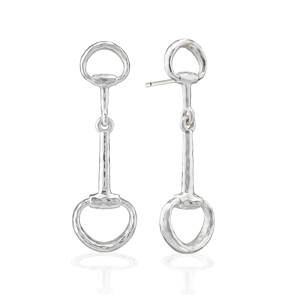 Equestrian Snaffle Bit Earrings in Silver