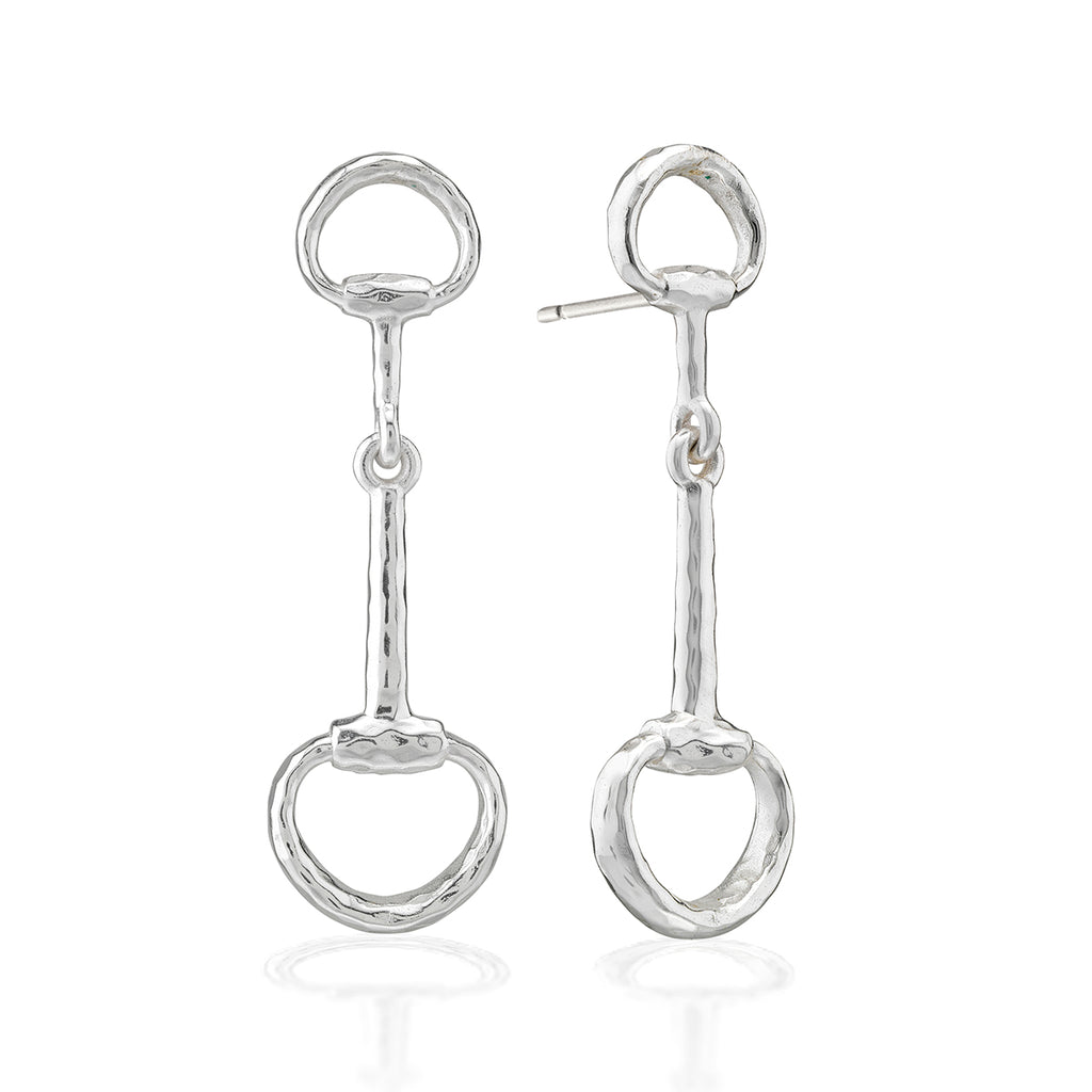 Equestrian Snaffle Bit Earrings in Silver