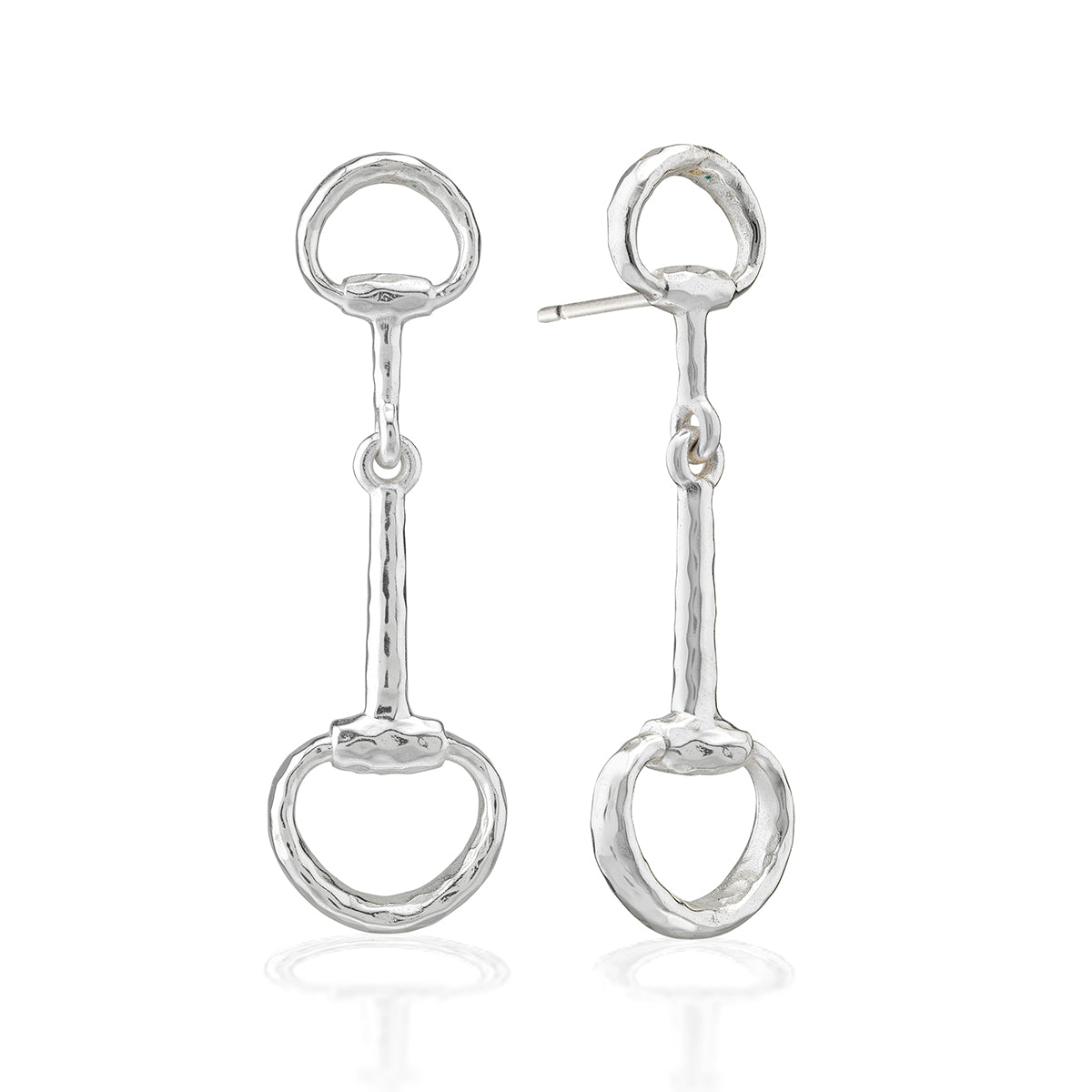 Equestrian Snaffle Bit Earrings in Silver