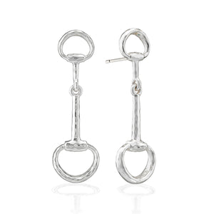 Equestrian Snaffle Bit Earrings in Silver