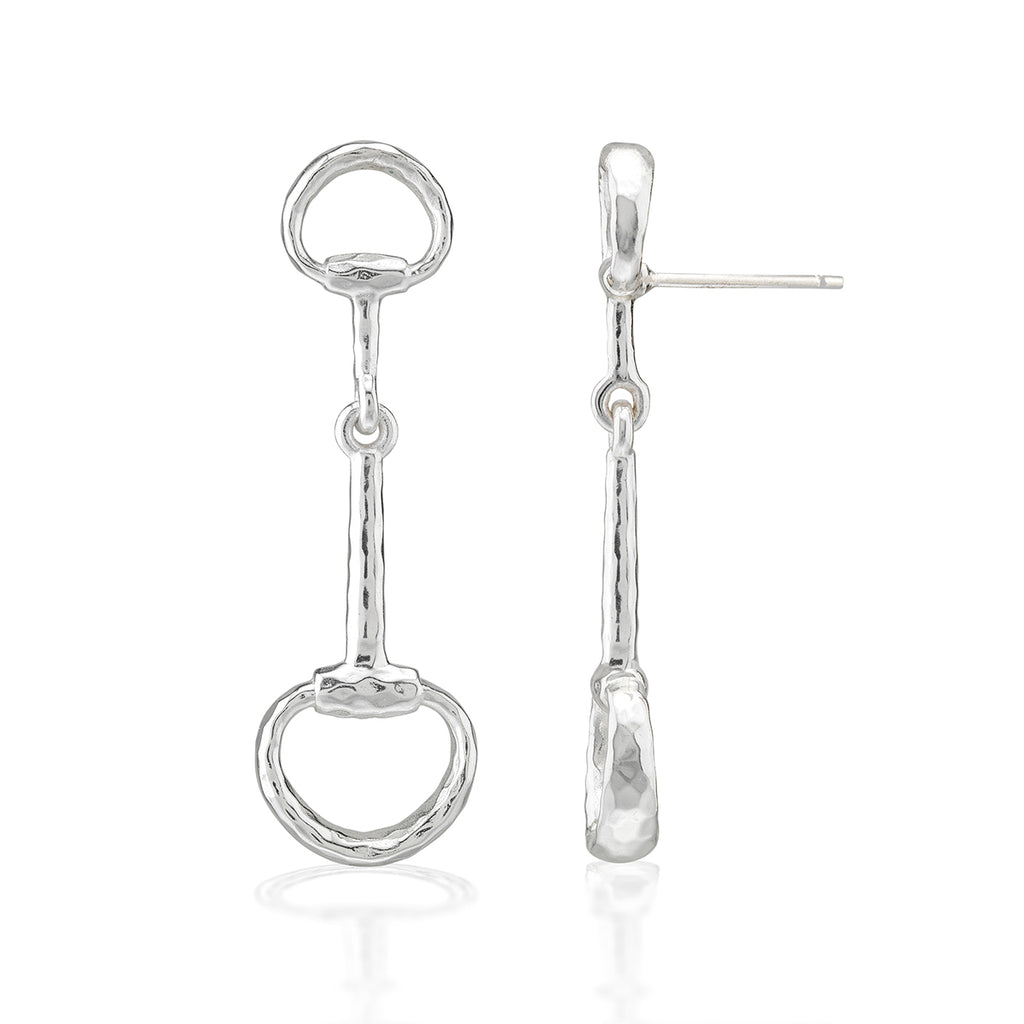 Equestrian Snaffle Bit Earrings in Silver