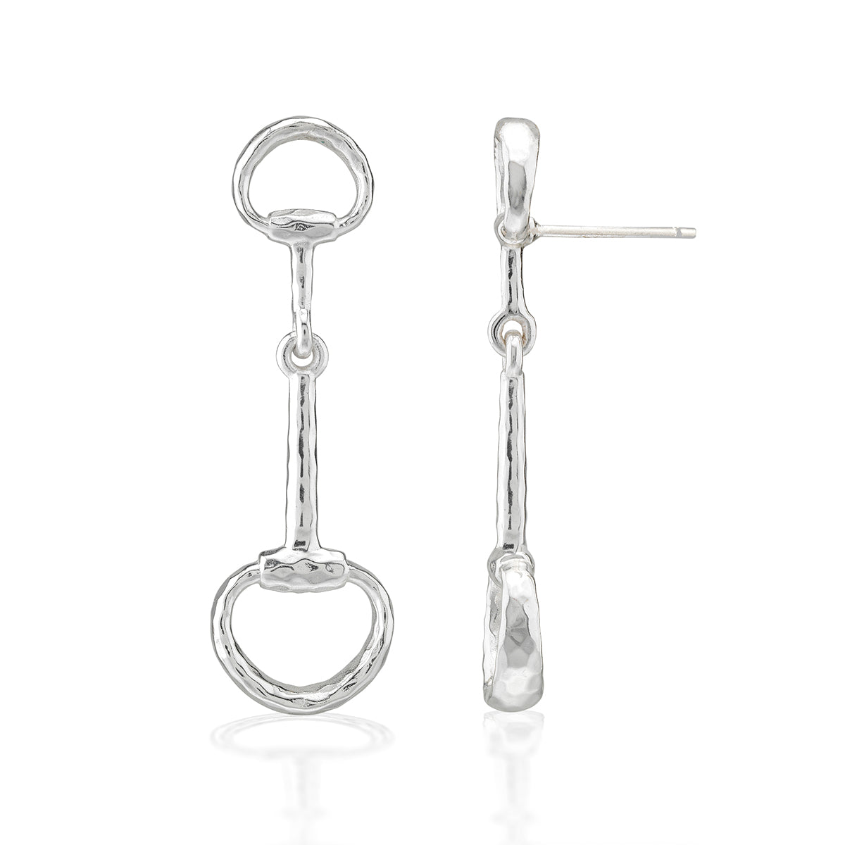 Equestrian Snaffle Bit Earrings in Silver