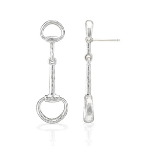 Equestrian Snaffle Bit Earrings in Silver