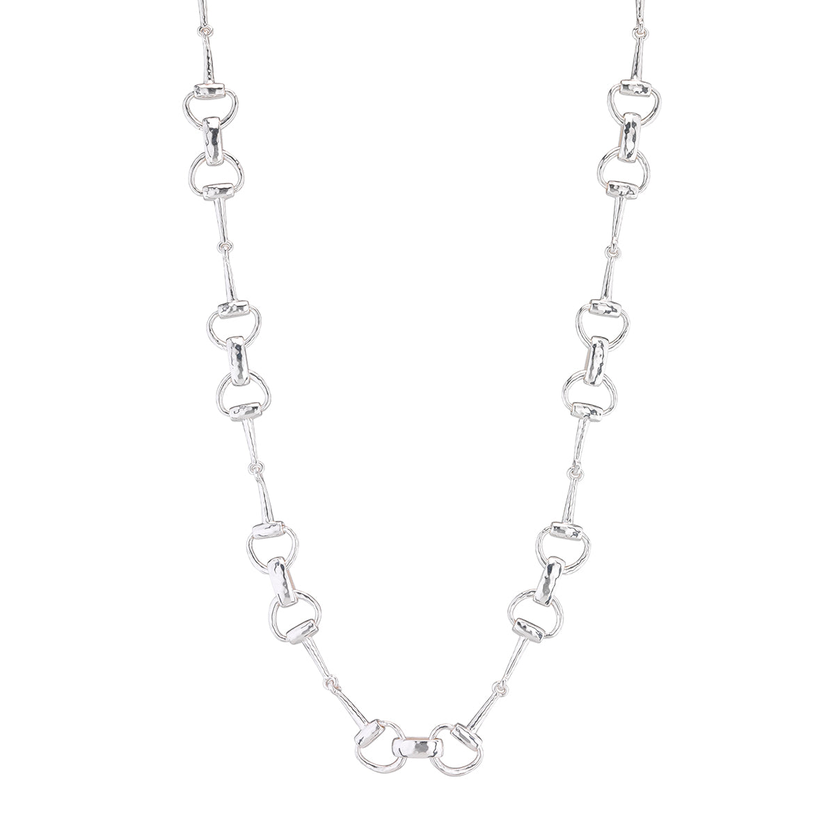 Equestrian Snaffle Bit Chain Necklace, 20" in Silver