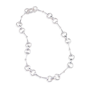 Equestrian Snaffle Bit Chain Necklace, 20" in Silver
