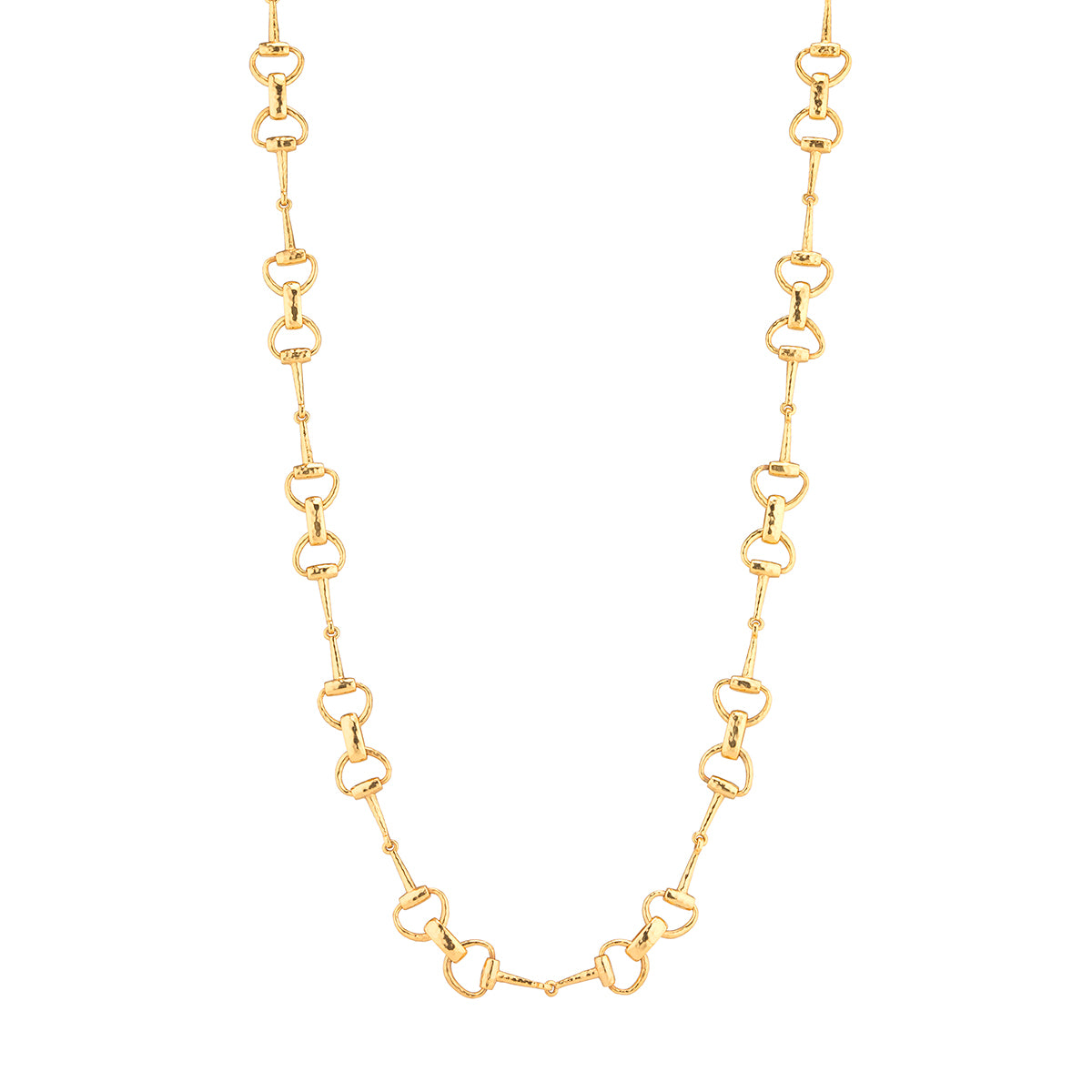 Equestrian Snaffle Bit Chain Necklace, 34" in Gold