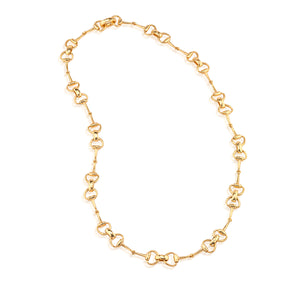 Equestrian Snaffle Bit Chain Necklace, 34" in Gold