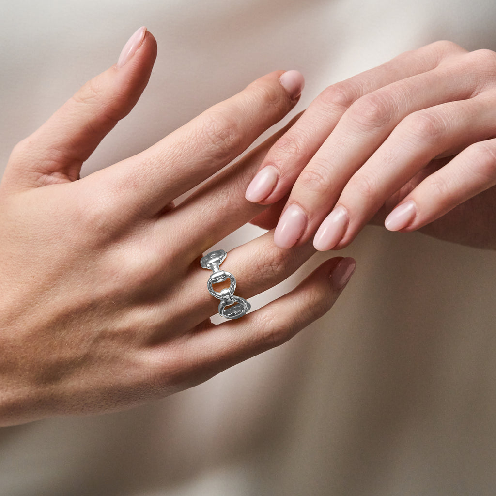 Equestrian Snaffle Bit Ring in Silver