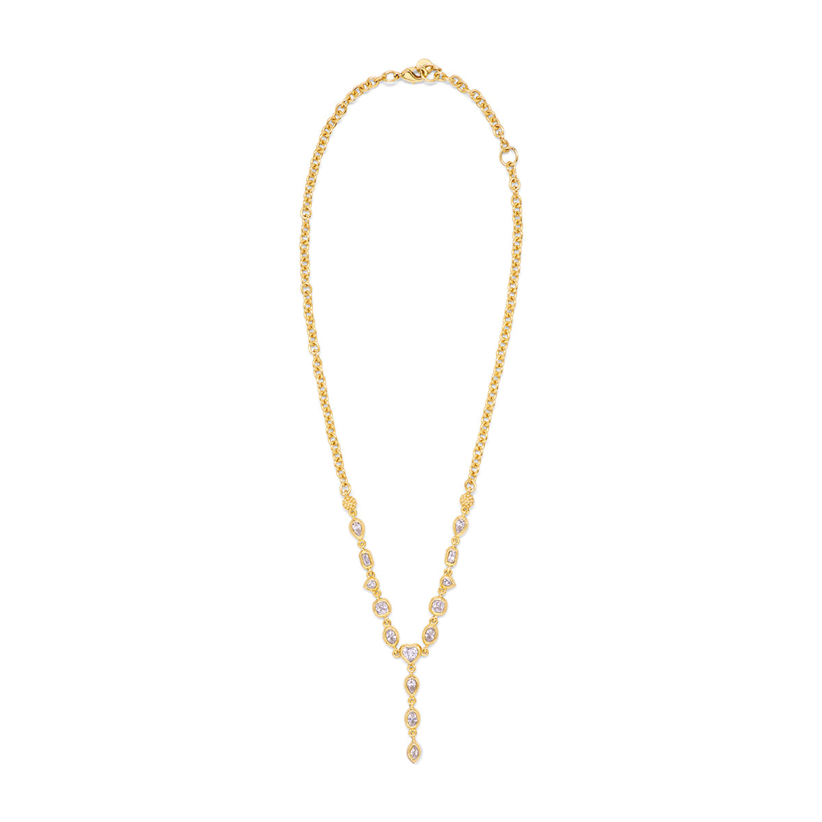 Joie Petite Lariat Necklace with Clear Cubic Zirconia