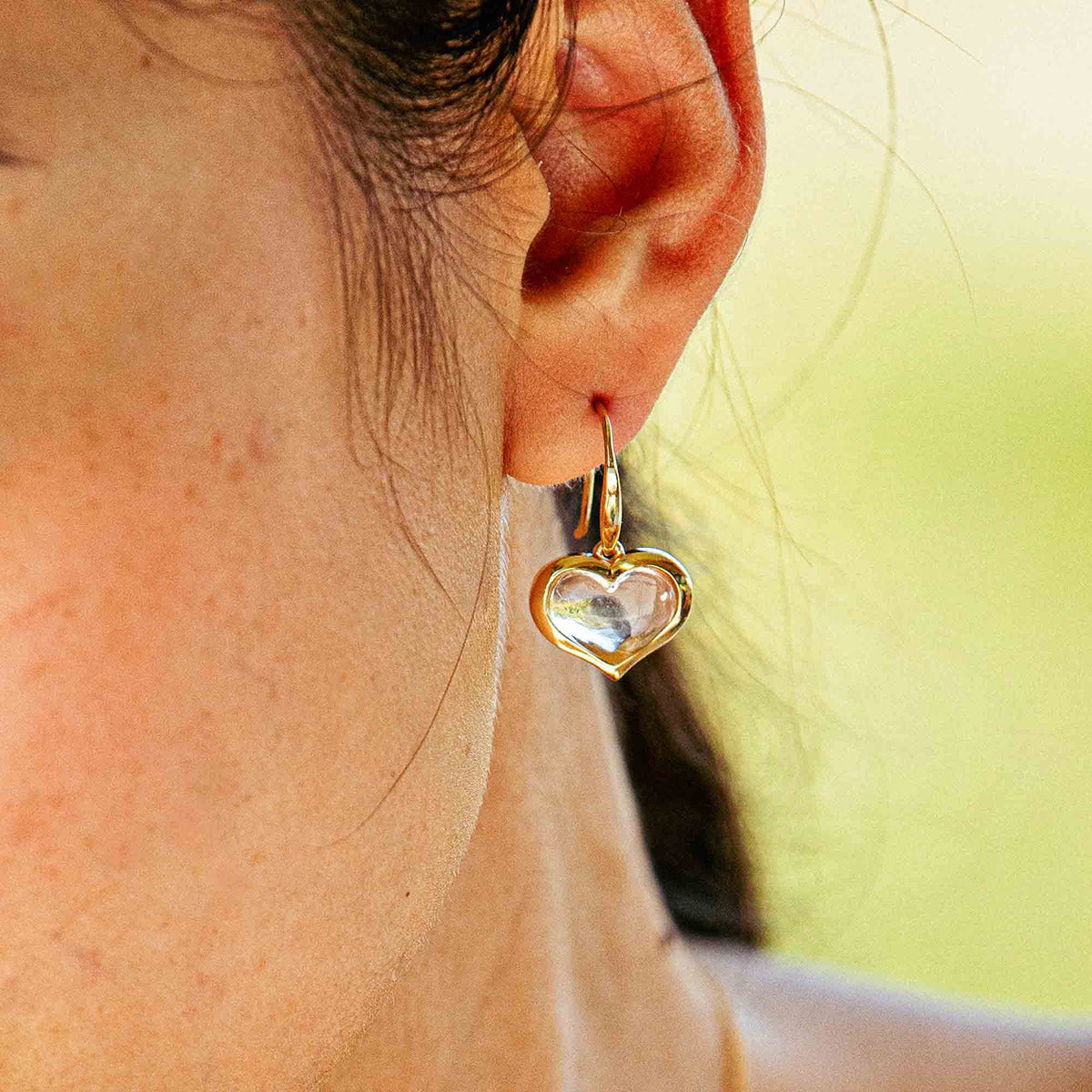 Love Drop Earrings in Clear Quartz