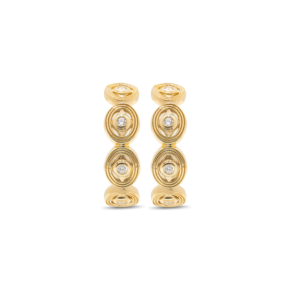 Monique Hoop Earrings in Gold & Cubic Zirconia