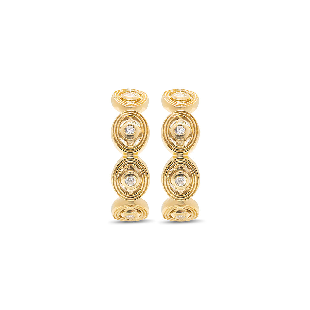 Monique Hoop Earrings in Gold & Cubic Zirconia