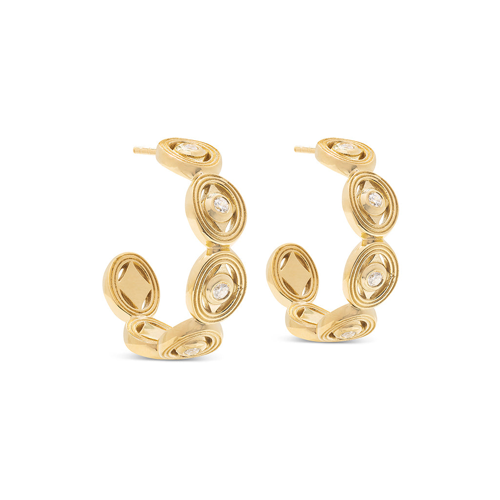 Monique Hoop Earrings in Gold & Cubic Zirconia