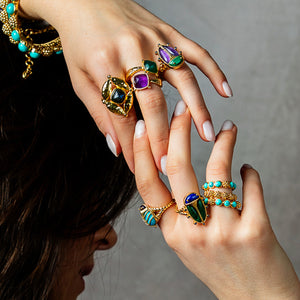 Mystic Eye Gem Ring in Amethyst