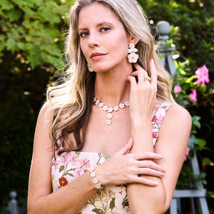 Mermaid Garden Floral Post Drop Earrings