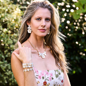 Mermaid Garden Floral Post Drop Earrings