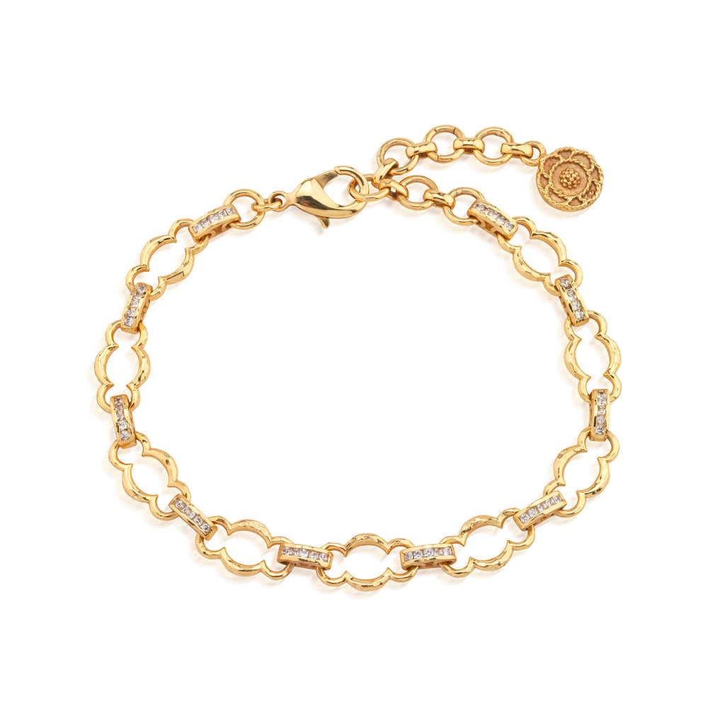 Maharani Petite Chain Bracelet, 7"+ 2" in Clear Cubic Zirconia