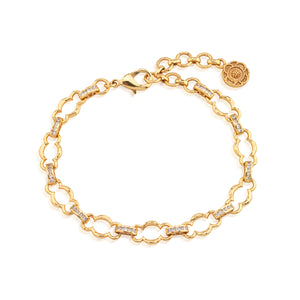 Maharani Petite Chain Bracelet, 7"+ 2" in Clear Cubic Zirconia