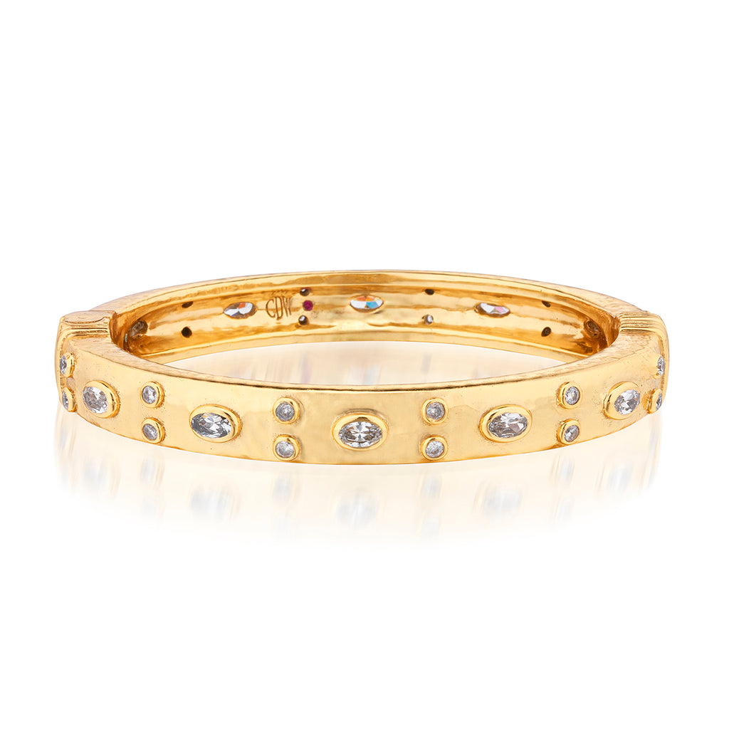 Maharani Hinged Bangle in Clear Cubic Zirconia
