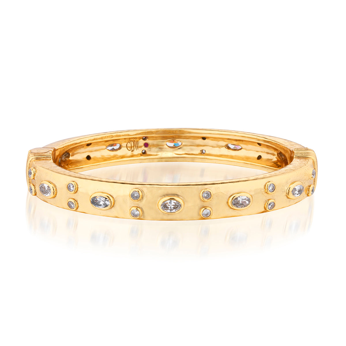 Maharani Hinged Bangle in Clear Cubic Zirconia