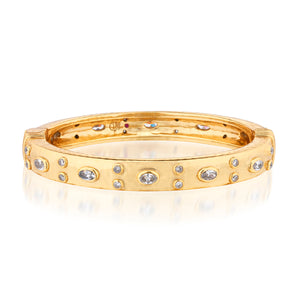 Maharani Hinged Bangle in Clear Cubic Zirconia