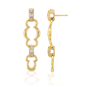 Maharani Grande Double Drop Earrings in Clear Cubic Zirconia