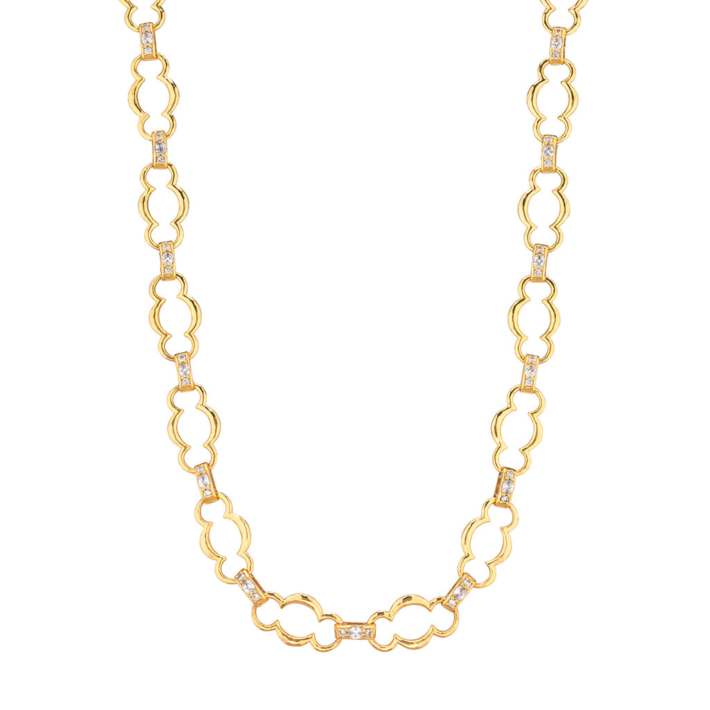 Maharani Grande Chain Necklace, 17"+2" in Clear Cubic Zirconia