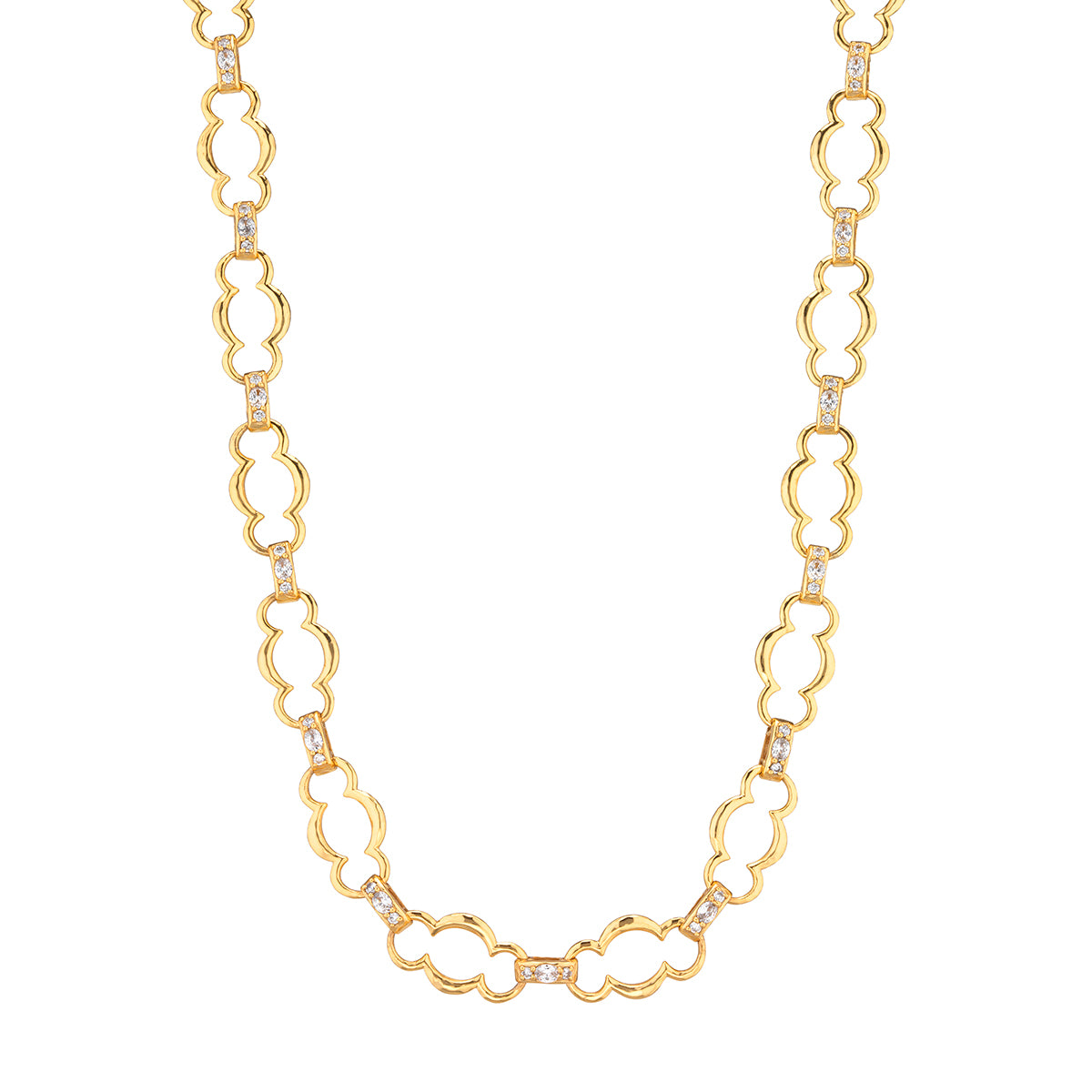 Maharani Grande Chain Necklace, 17"+2" in Clear Cubic Zirconia